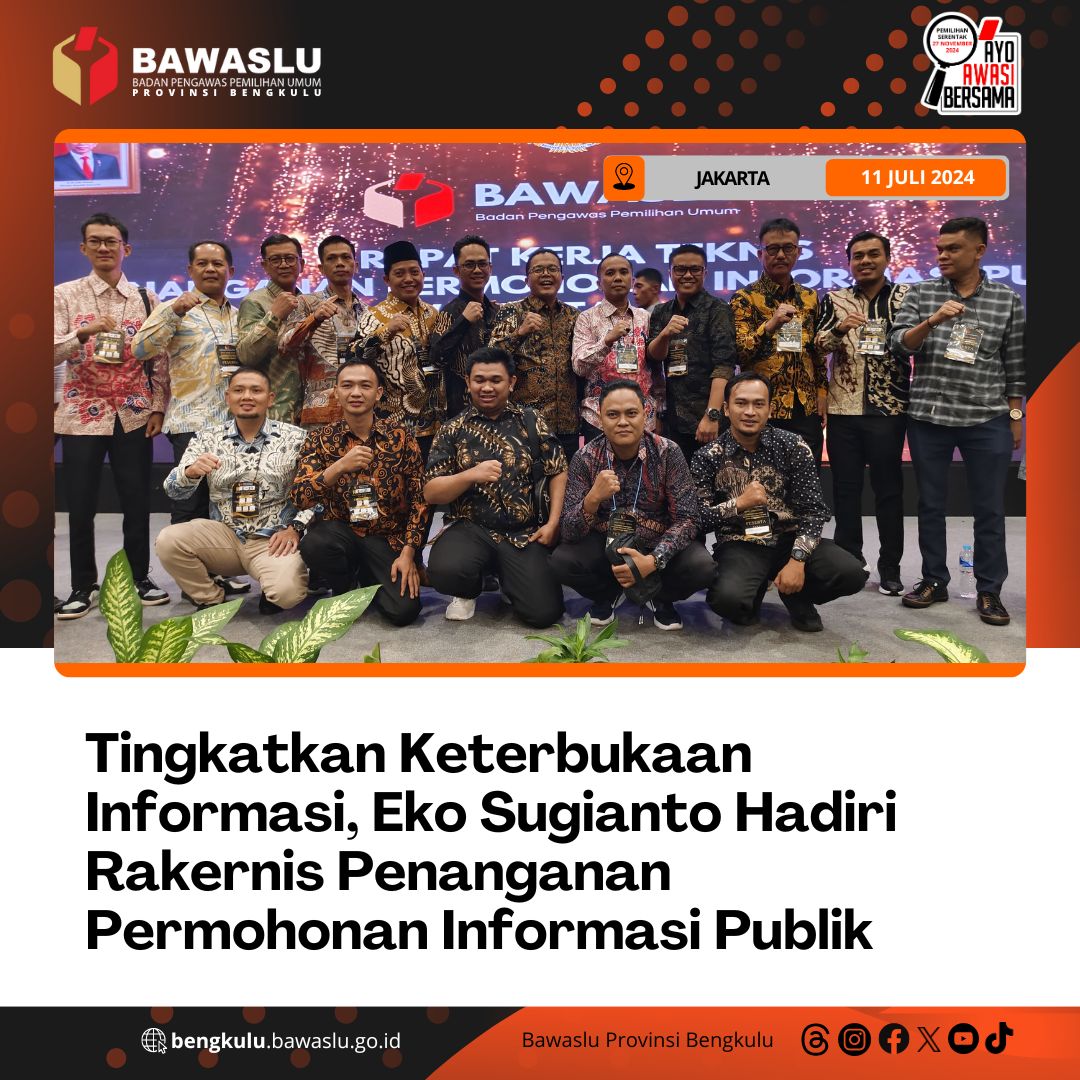 Tingkatkan Keterbukaan Informasi, Eko Sugianto Hadiri Rakernis Penanganan Permohonan Informasi Publik