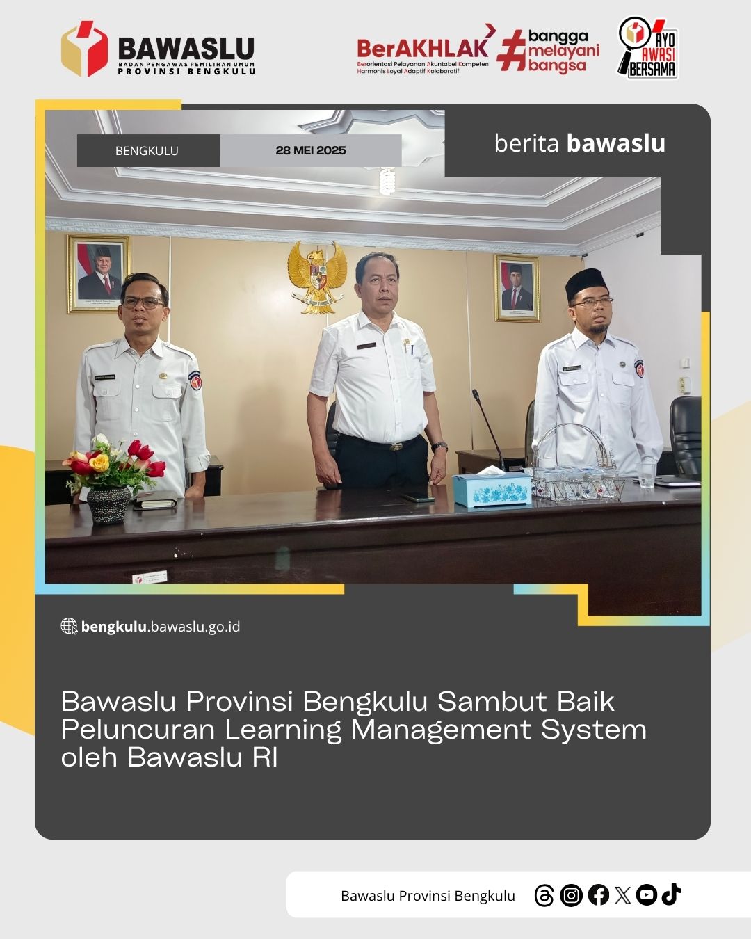 Bawaslu Provinsi Bengkulu Sambut Baik Peluncuran Learning Management System oleh Bawaslu RI