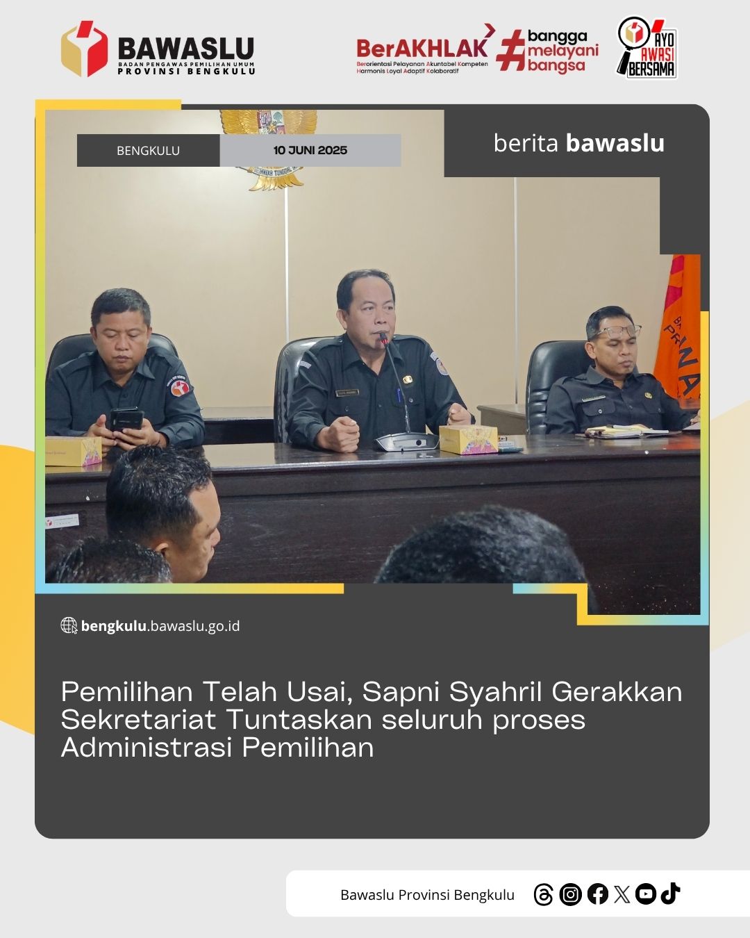 Pemilihan Telah Usai, Sapni Syahril Gerakkan Sekretariat Tuntaskan seluruh proses Administrasi Pemilihan