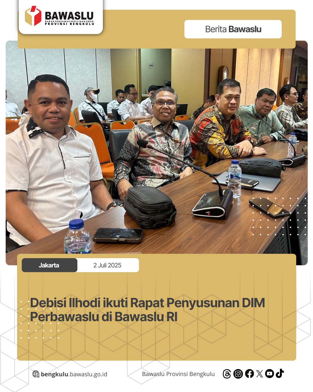 Debisi Ilhodi ikuti Rapat Penyusunan DIM Perbawaslu di Bawaslu RI