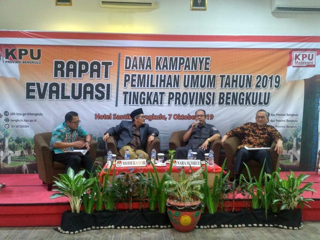 Rapat Evaluasi Dana Kampanye Pemilihan Umum Tahun 2019 Tingkat Provinsi Bengkulu