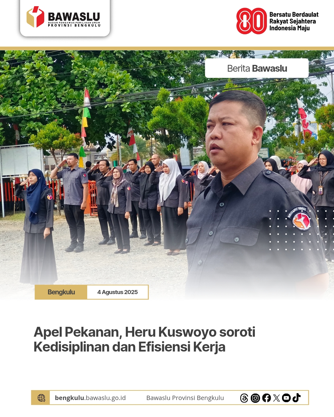 Apel Pekanan, Heru Kuswoyo soroti Kedisiplinan dan Efisiensi Kerja