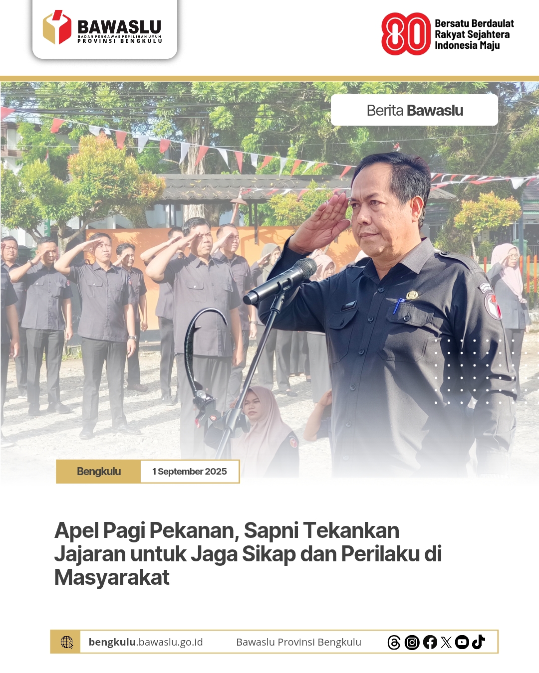 Apel Pagi Pekanan, Sapni Tekankan Jajaran untuk Jaga Sikap dan Perilaku di Masyarakat