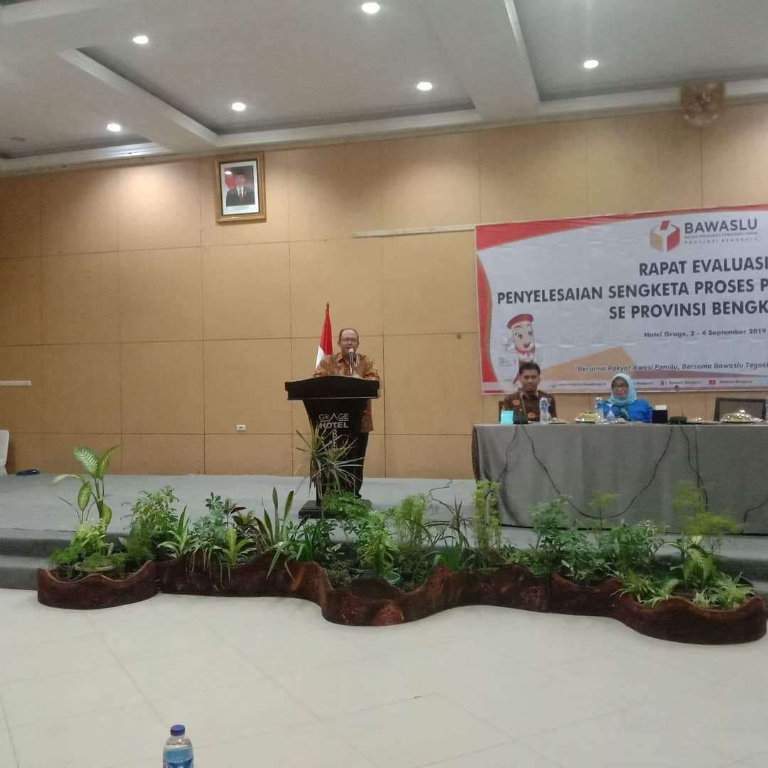 Rapat Evaluasi Penyelsaian Sengketa Proses Pemilu Tahun 2019 Se-Provinsi Bengkulu