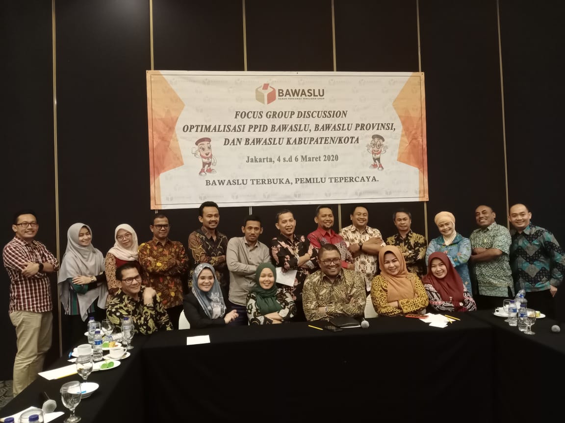 FGD OPTIMALISASI PPID BAWASLU, BAWASLU PROVINSI DAN BAWASLU KABUPATEN/KOTA