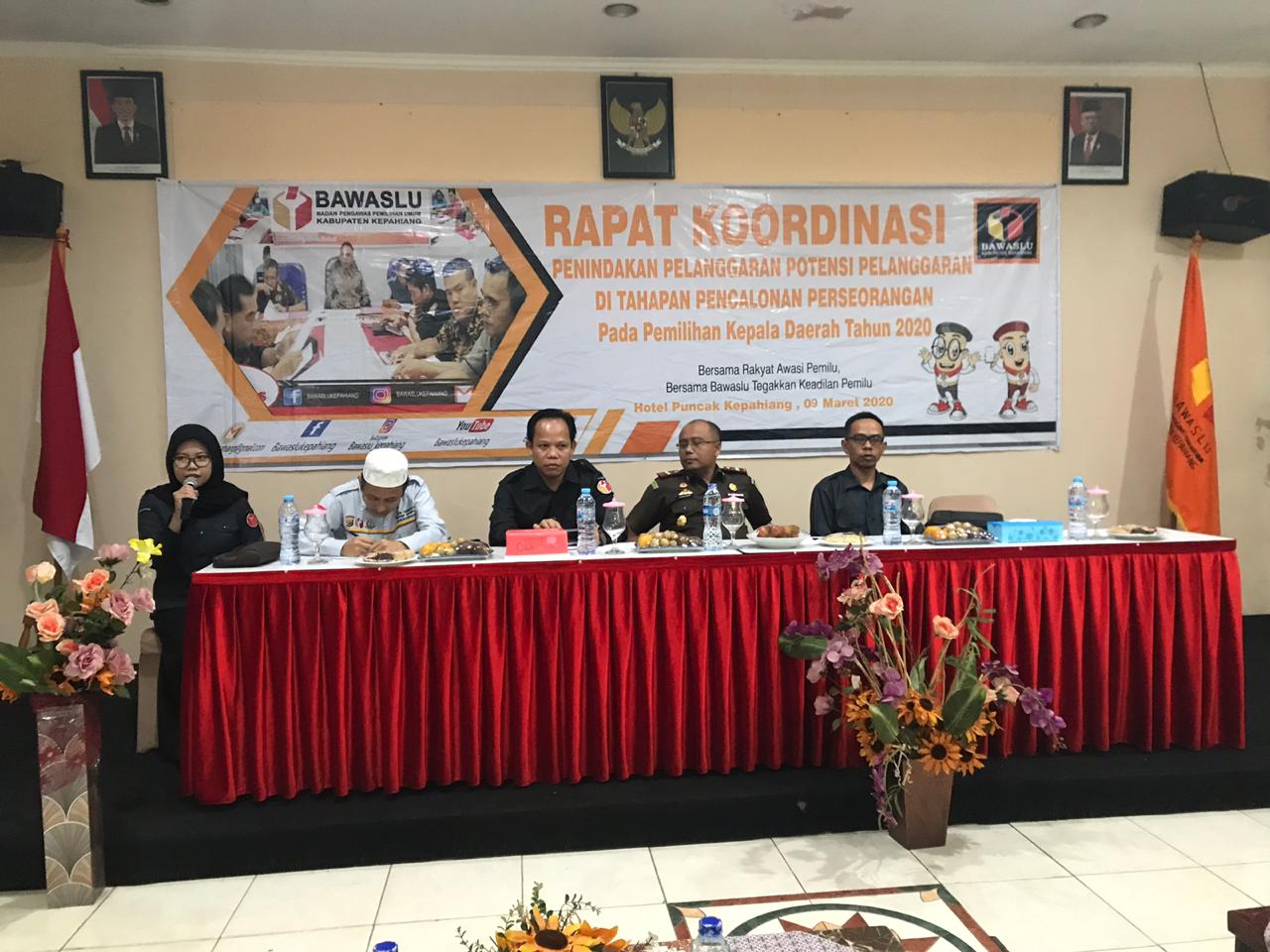 Rapat Koordinasi Penindakan Pelanggaran Potensi Pelanggaran di Tahapan Pencalonan Perseorangan Pilkada Tahun 2020