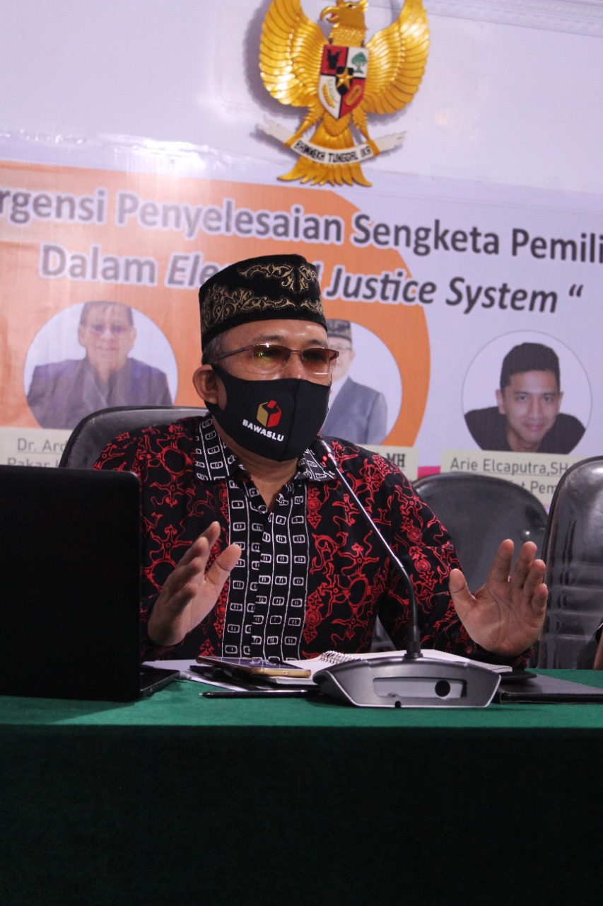 DISKUSI DARING â€œURGENSI PENYELESAIAN SENGKETA PEMILIHAN DALAM ELECTORAL JUSTICE SYSTEMâ€