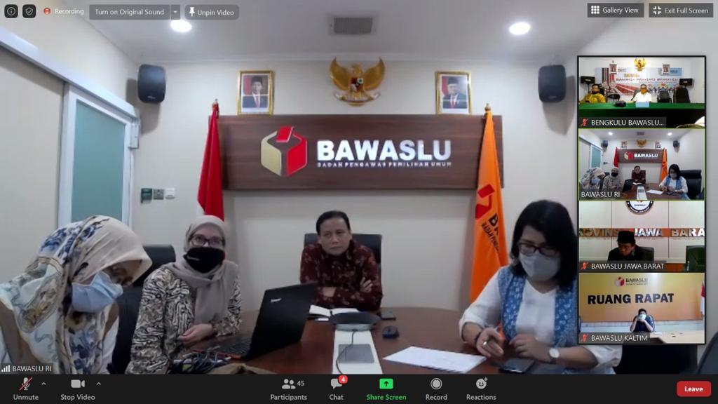 Rapat Daring Penyusunan Pedoman Pembinaan Pengawas Pemilu