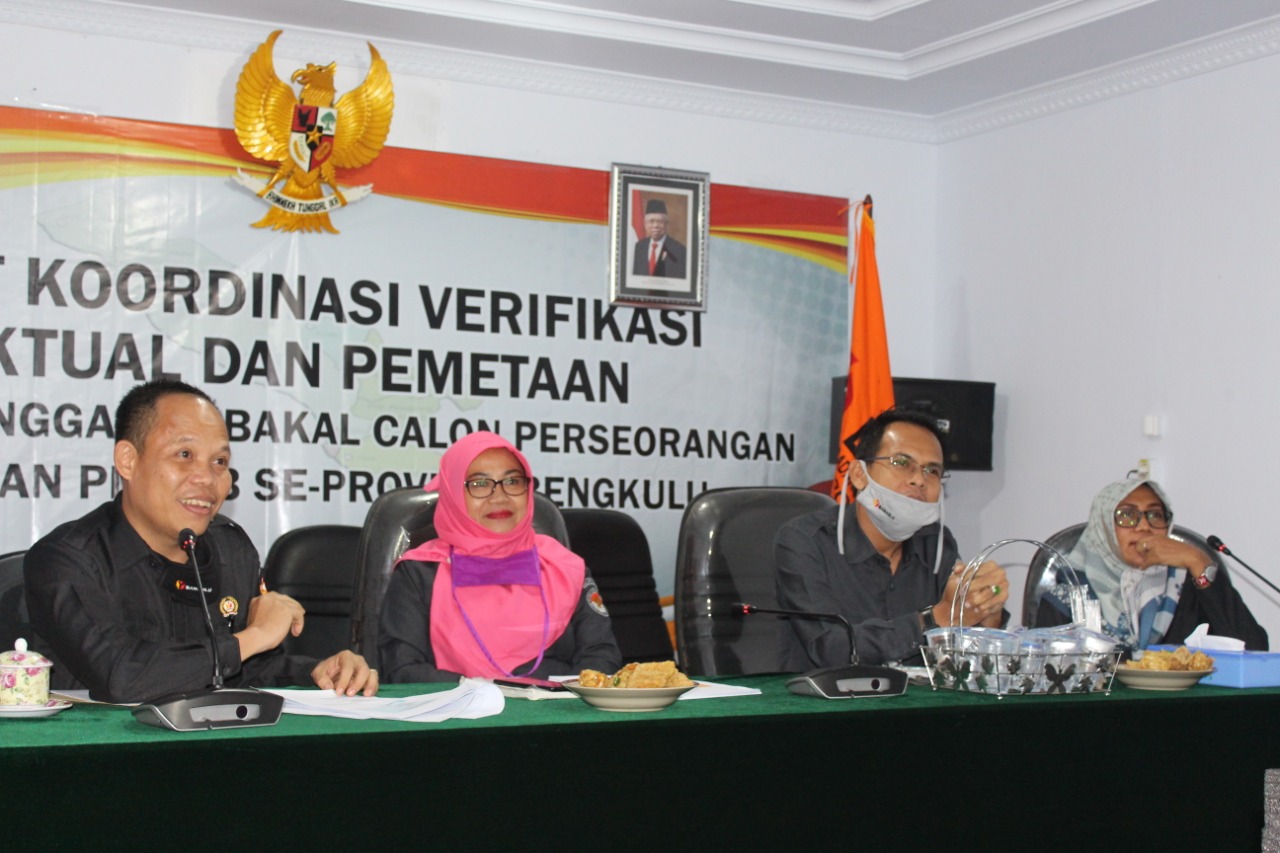 RAPAT KOORDINASI PENGAWASAN VERIFIKASI FAKTUAL DAN PEMETAAN POTENSI PELANGGARAN BAKAL CALON PERSEORANGAN PILGUB DAN PILBUP SE- PROVINSI BENGKULU