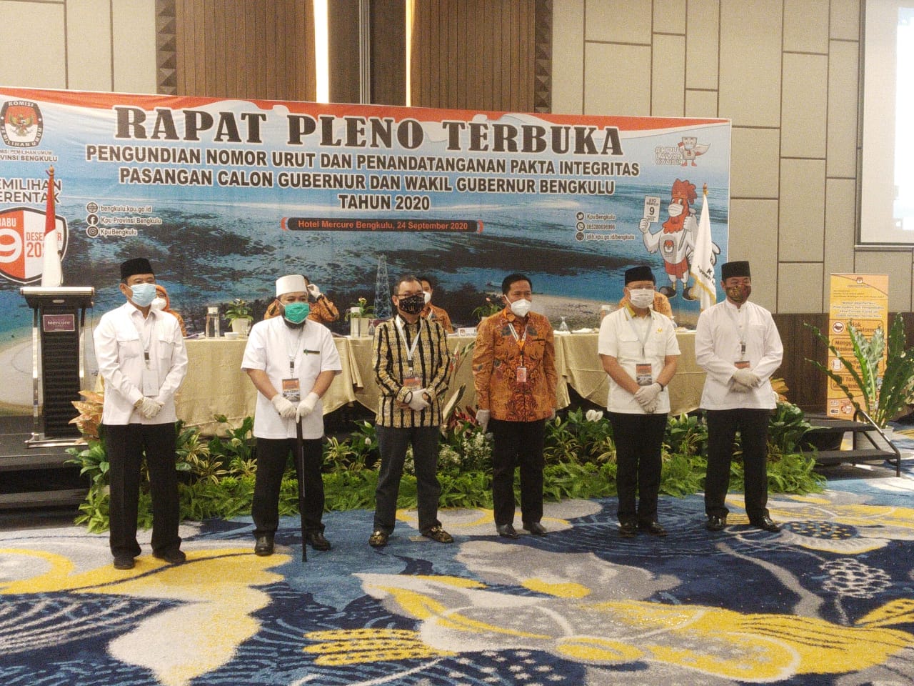 Pengundian Nomor Urut Pasangan Calon Gubernur dan Wakil Gubernur Bengkulu