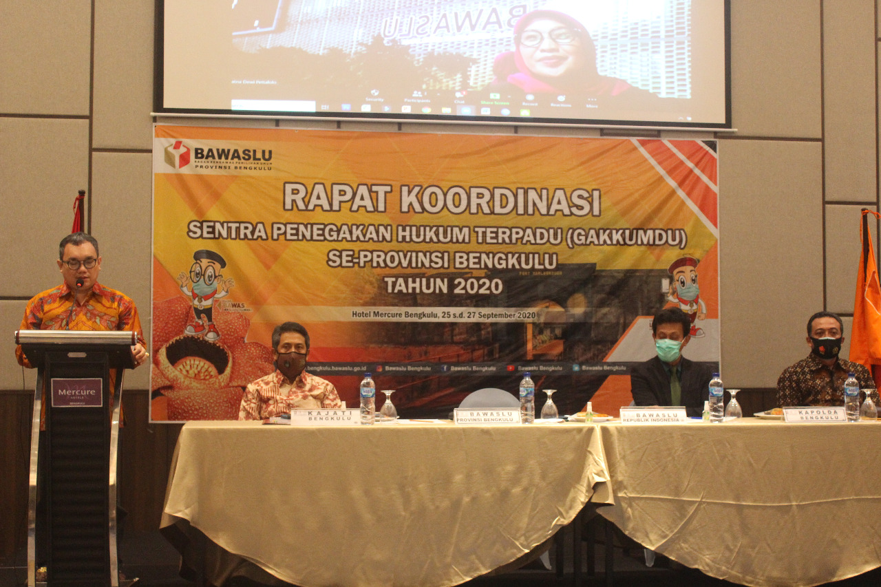 Perkuat Sinergisitas, Bawaslu Provinsi Bengkulu Gelar Rapat Koordinasi Sentra Gakkumdu