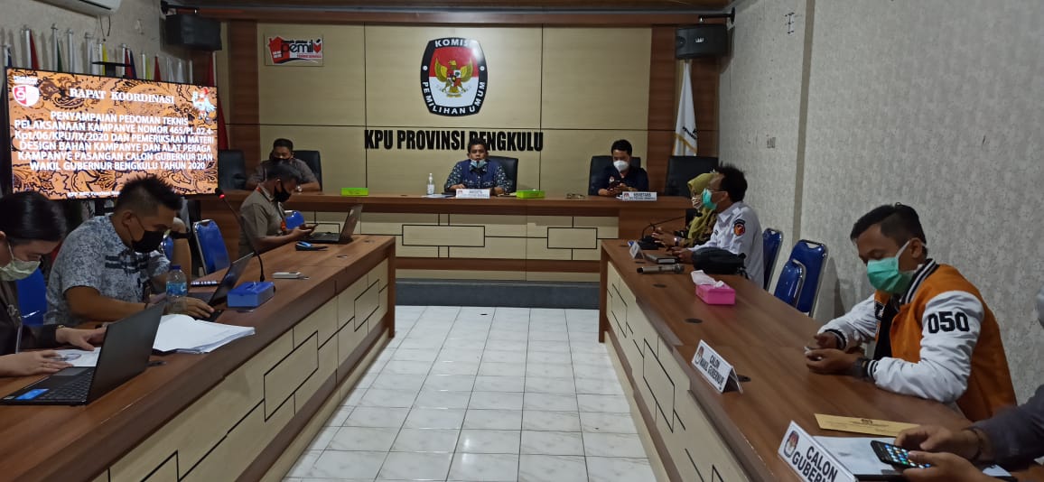 SIAP AWASI TAHAPAN KAMPANYE, BAWASLU HADIRI RAPAT KPU PROVINSI BENGKULU TERKAIT PEDOMAN JUKNIS APK