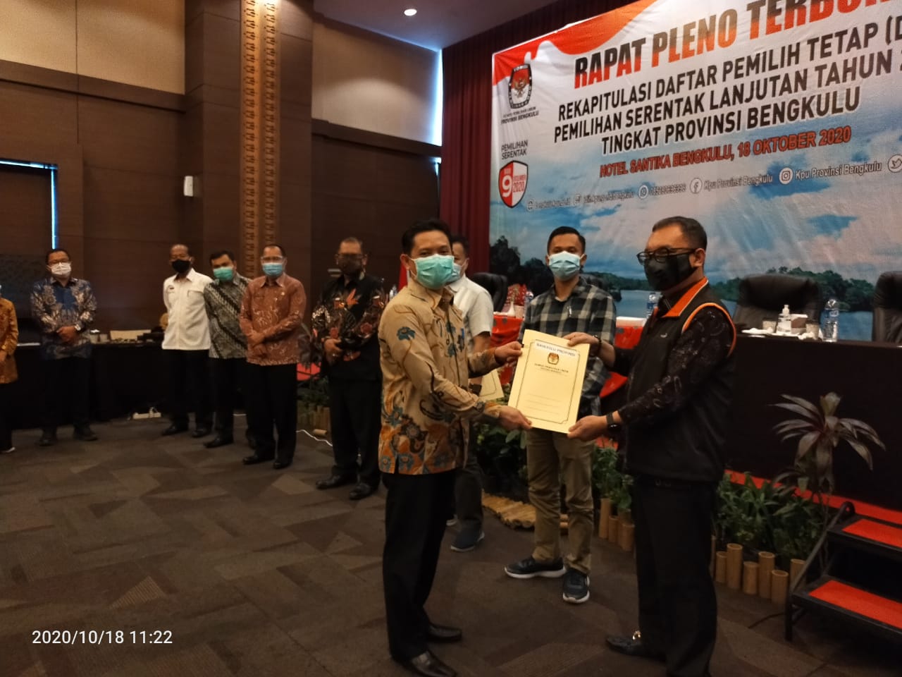 Bawaslu Hadiri Rapat Pleno Terbuka Rekapitulasi Daftar Pemilih Tetap (DPT) Pemilihan Serentak Lanjutan 2020 Tingkat Provinsi Bengkulu