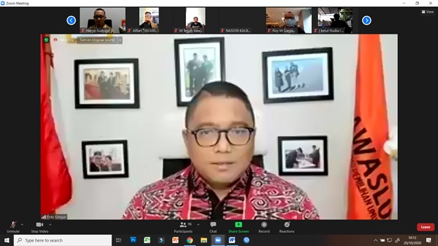 Bawaslu RI Gelar Sosialisasi Monev Keterbukaan Informasi Bawaslu Provinsi Tahun 2020
