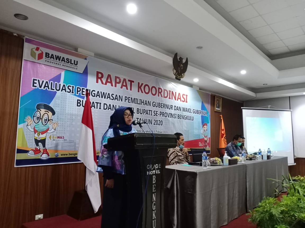 Rapat Koordinasi Evaluasi Pengawasan Pemilihan Gubernur dan Wakil Gubernur, Bupati dan Wakil Bupati se-Provinsi Bengkulu Tahun 2020