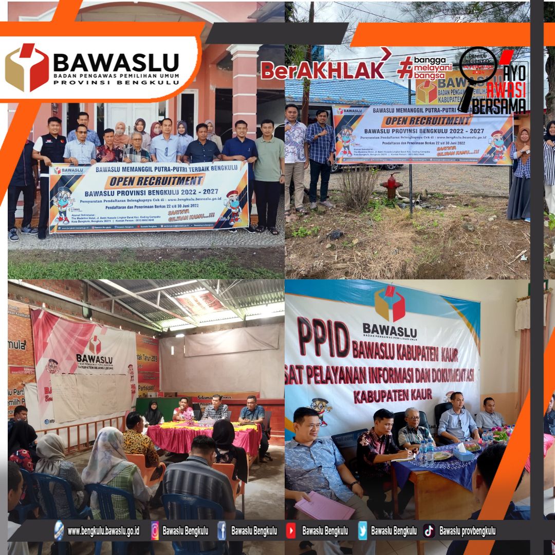TIM SELEKSI KOMISIONER BAWASLU PROVINSI BENGKULU PERIODE 2022 S.D 2027 MELAKUKAN SOSIALISASI KE KABUPATEN/KOTA SE-PROVINSI BENGKULU