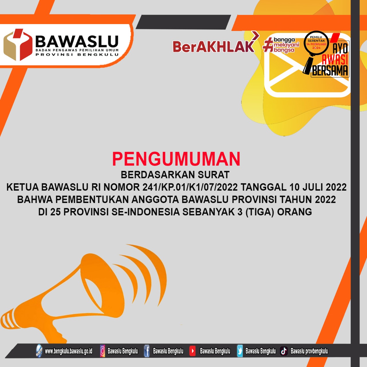 Info Terbaru Terkait Seleksi Calon Anggota Bawaslu Provinsi