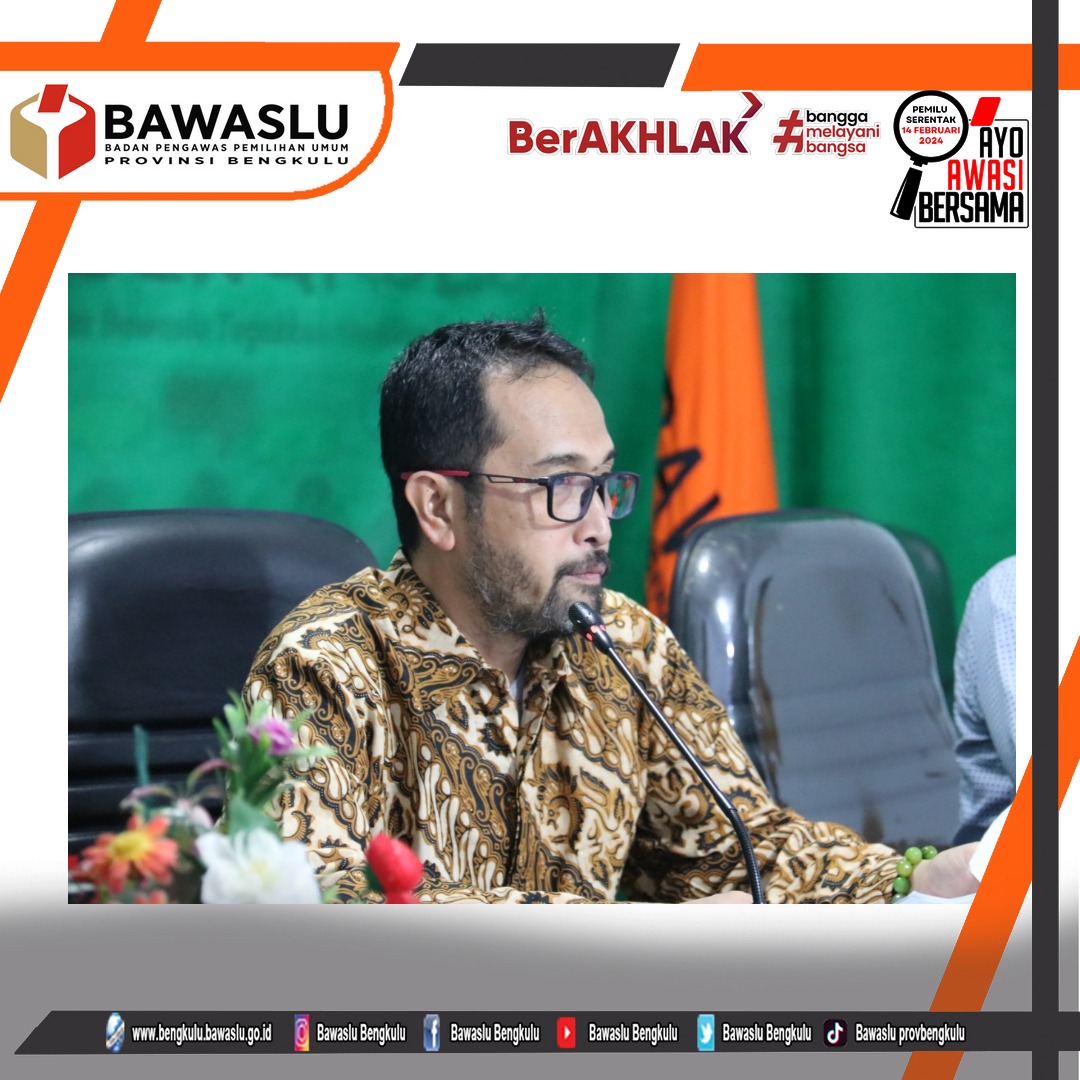Bawaslu Provinsi Bengkulu tegaskan Rencana Pengendalian Resiko.