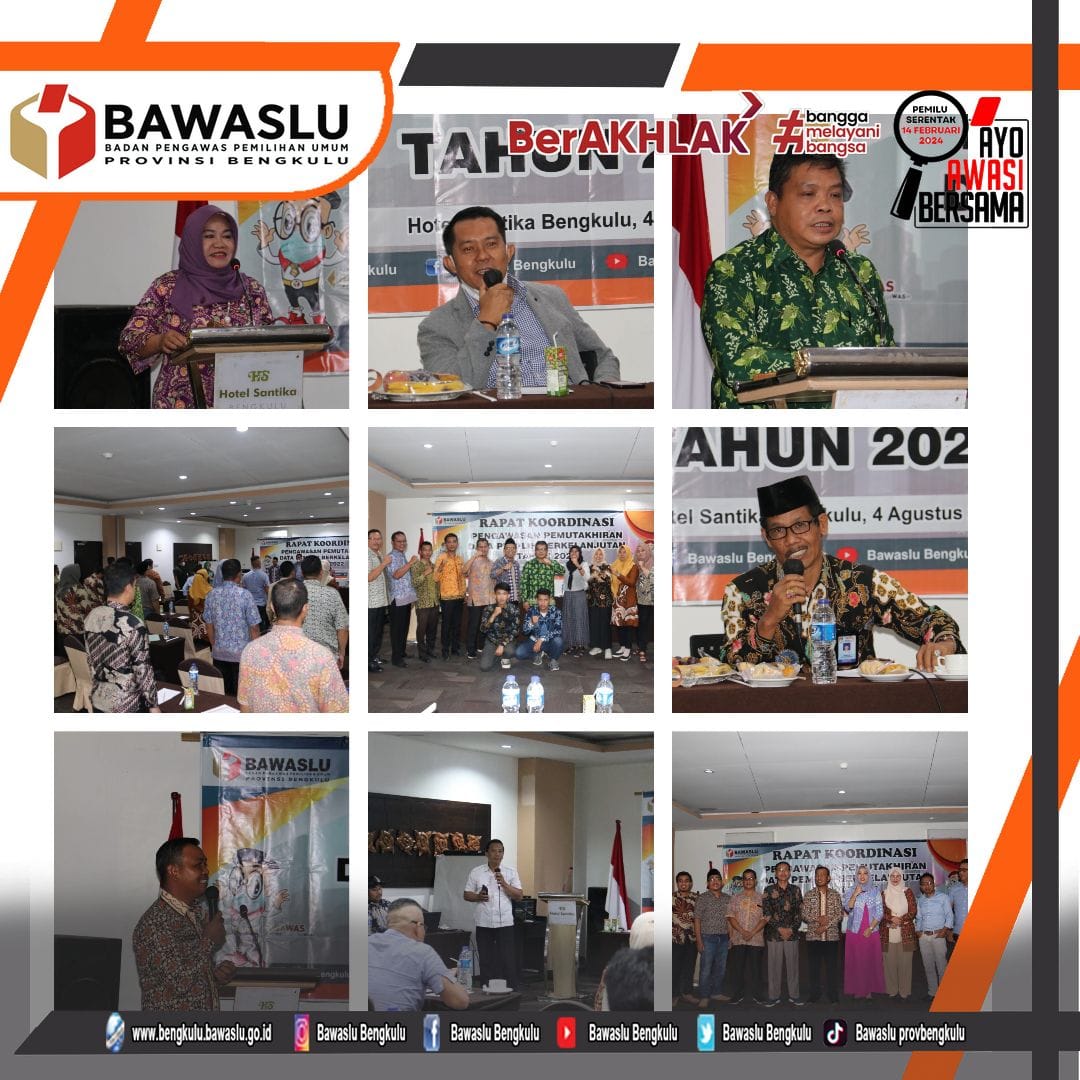 Gelar Rakor Data Pemilih Berkelanjutan, Bawaslu Bengkulu Komitmen Maksimalkan Fungsi Pencegahan