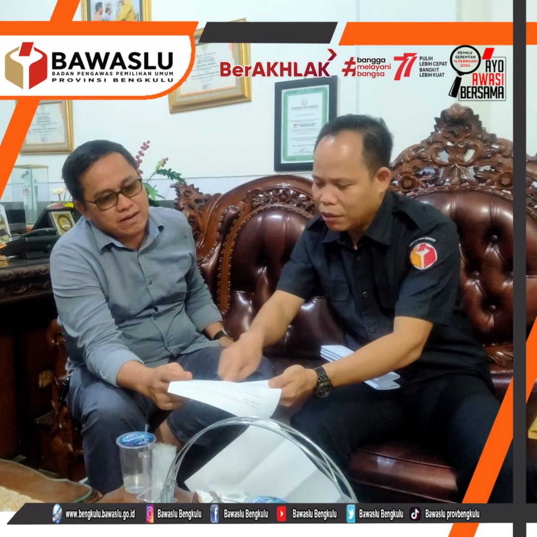 Datangi KPU Provinsi Bengkulu, Halid Saifullah Lakukan Koordinasi Hasil Pengawasan Posko Pengaduan Masyarakat Tercatut SIPOLÂ 