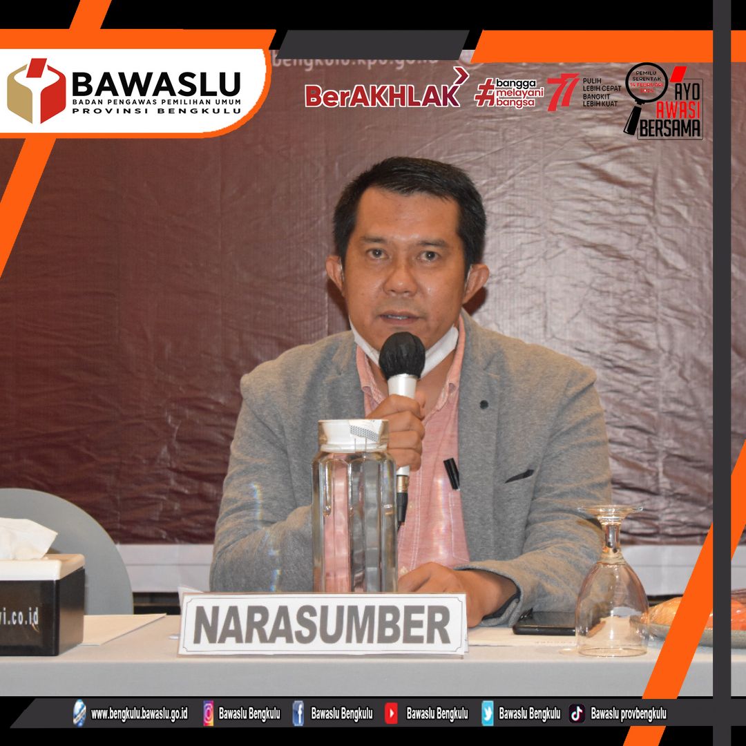 Anggota Bawaslu Provinsi Bengkulu Dodi Herwansyah Sampaikan Strategi Pencegahan Pelanggaran Pemilu