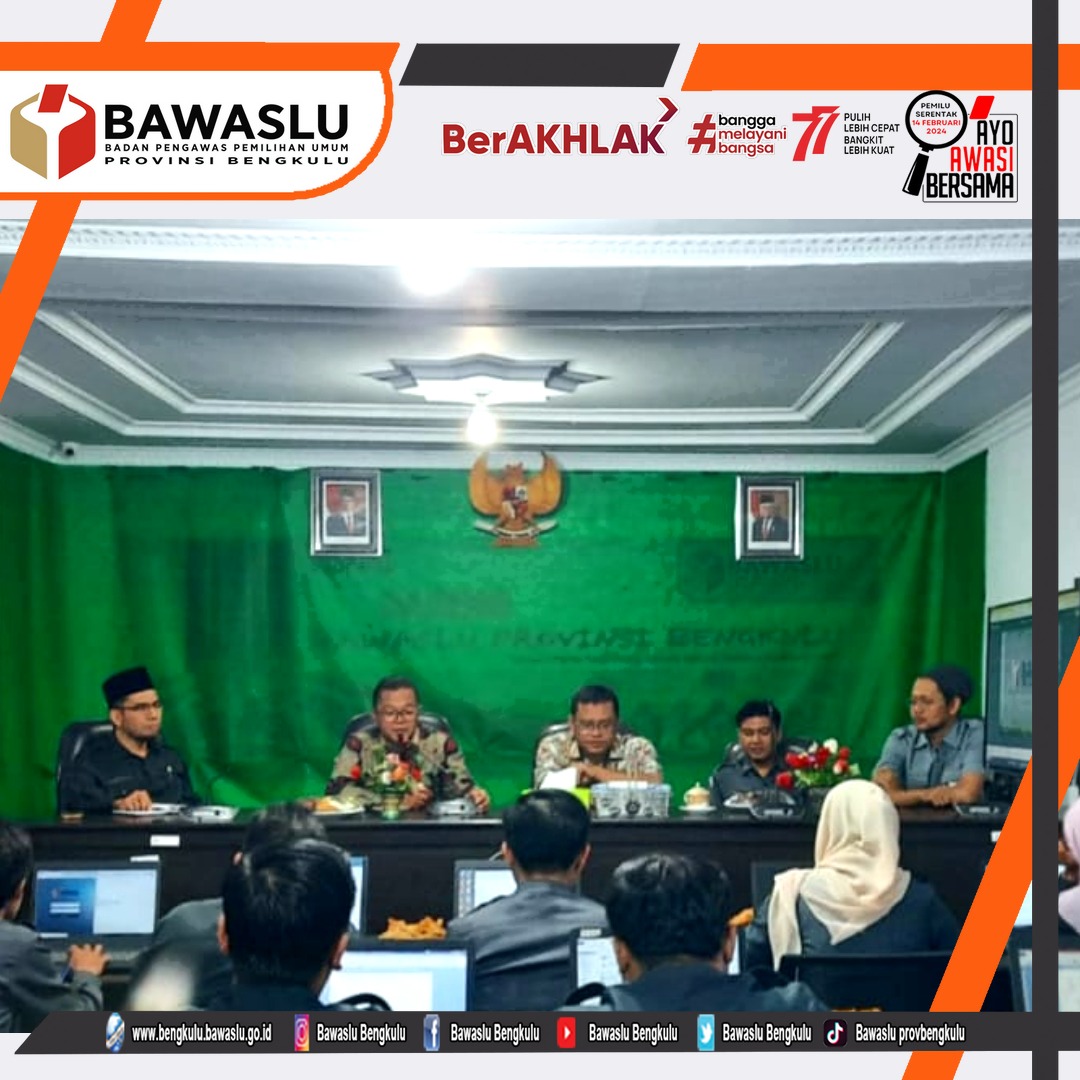 Bawaslu RI gelar Workshop Sigaplapor di Bawaslu Provinsi Bengkulu