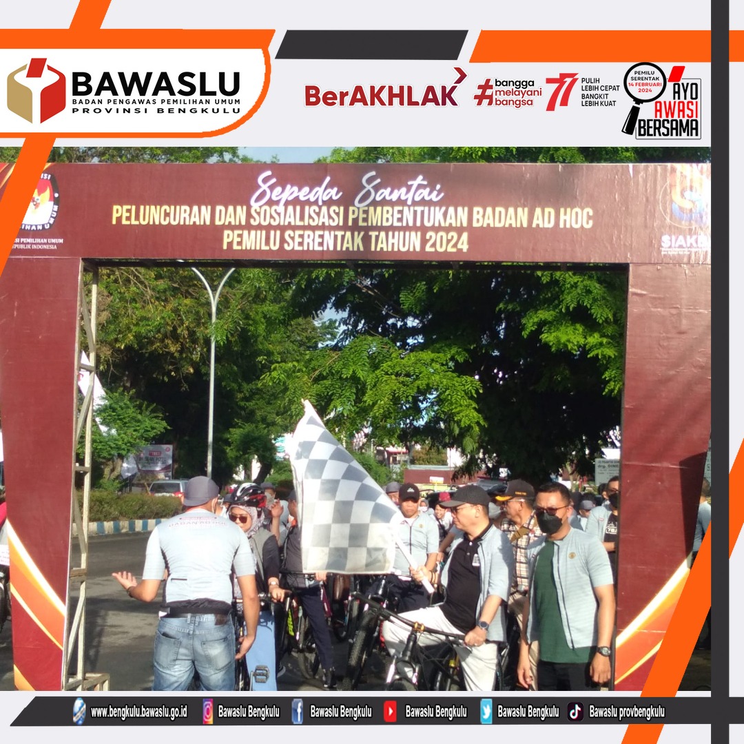 Ketua Bawaslu Provinsi Bengkulu Halid Saifullah ikuti giat â€œSepeda Santai Pemiluâ€ KPU
