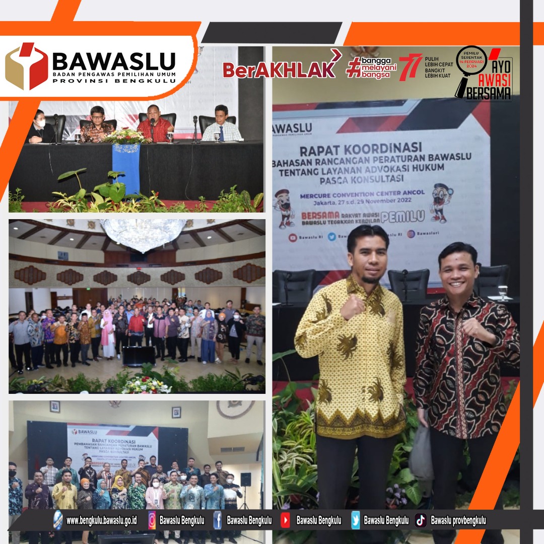 Rapat Koordinasi Pembahasan Rancangan Peraturan Bawaslu Tentang Layanan Advokasi Hukum Pasca Konsultasi dengan Kemenkumham