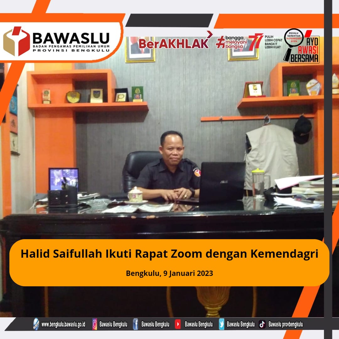 Halid Saifullah Ikuti Kegiatan Rapat Zoom dengan Kemendagri