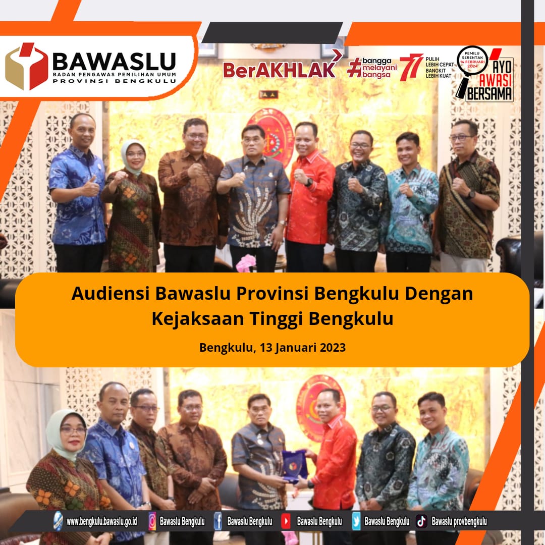 Audiensi Bawaslu Provinsi Bengkulu Dengan Kejaksaan Tinggi Bengkulu
