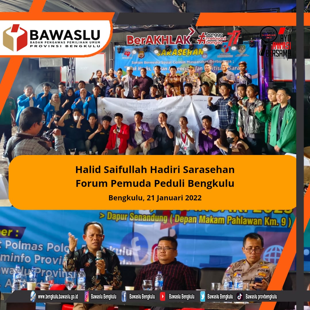 Halid Saifullah Hadiri Sarasehan Forum Pemuda Peduli Bengkulu
