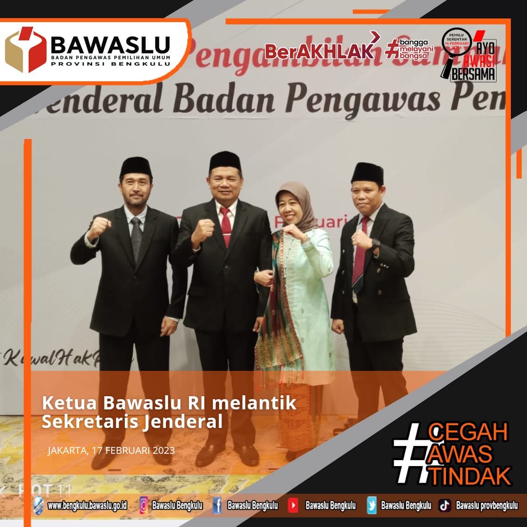 Ketua Bawaslu RI melantik Sekretaris Jenderal