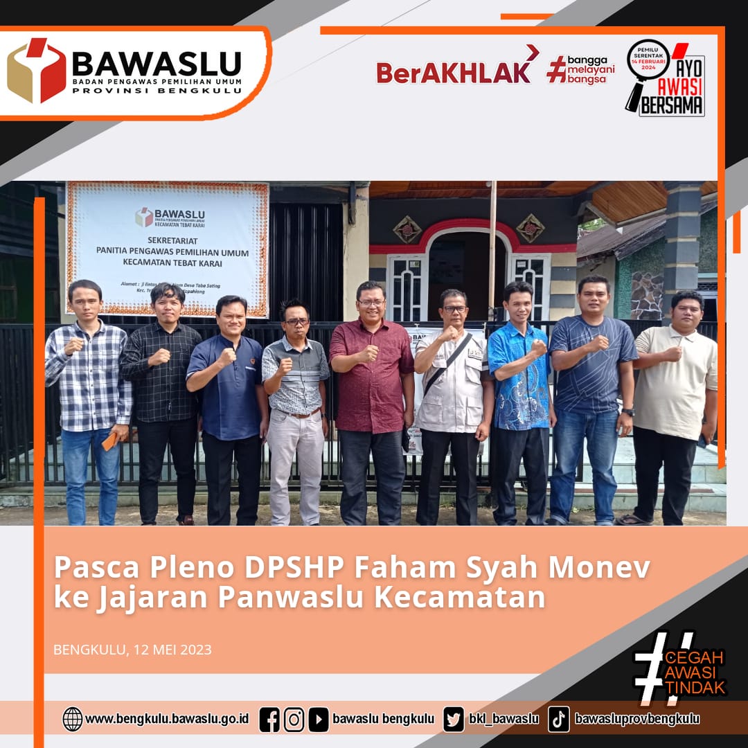Pasca Pleno DPSHP Faham Syah Monev ke Jajaran Panwaslu Kecamatan