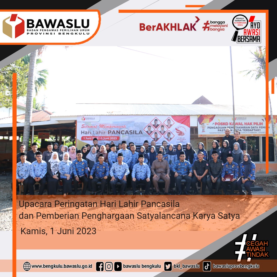 Upacara Peringatan Hari Lahir Pancasila dan Pemberian Penghargaan Satyalancana Karya Satya