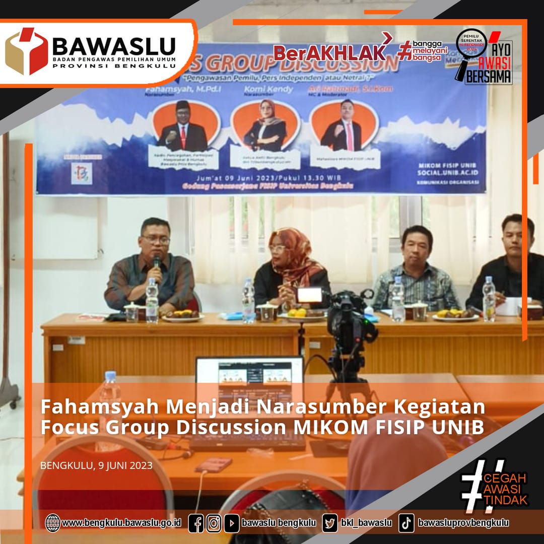 Fahamsyah Menjadi Narasumber Kegiatan Focus Group Discussion MIKOM FISIP UNIB