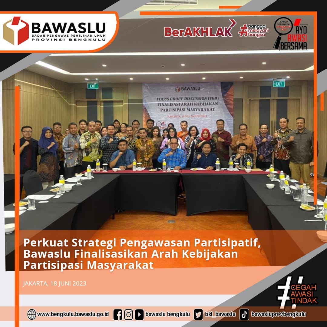 Perkuat Strategi Pengawasan Partisipatif, Bawaslu Finalisasikan Arah Kebijakan Partisipasi Masyarakat