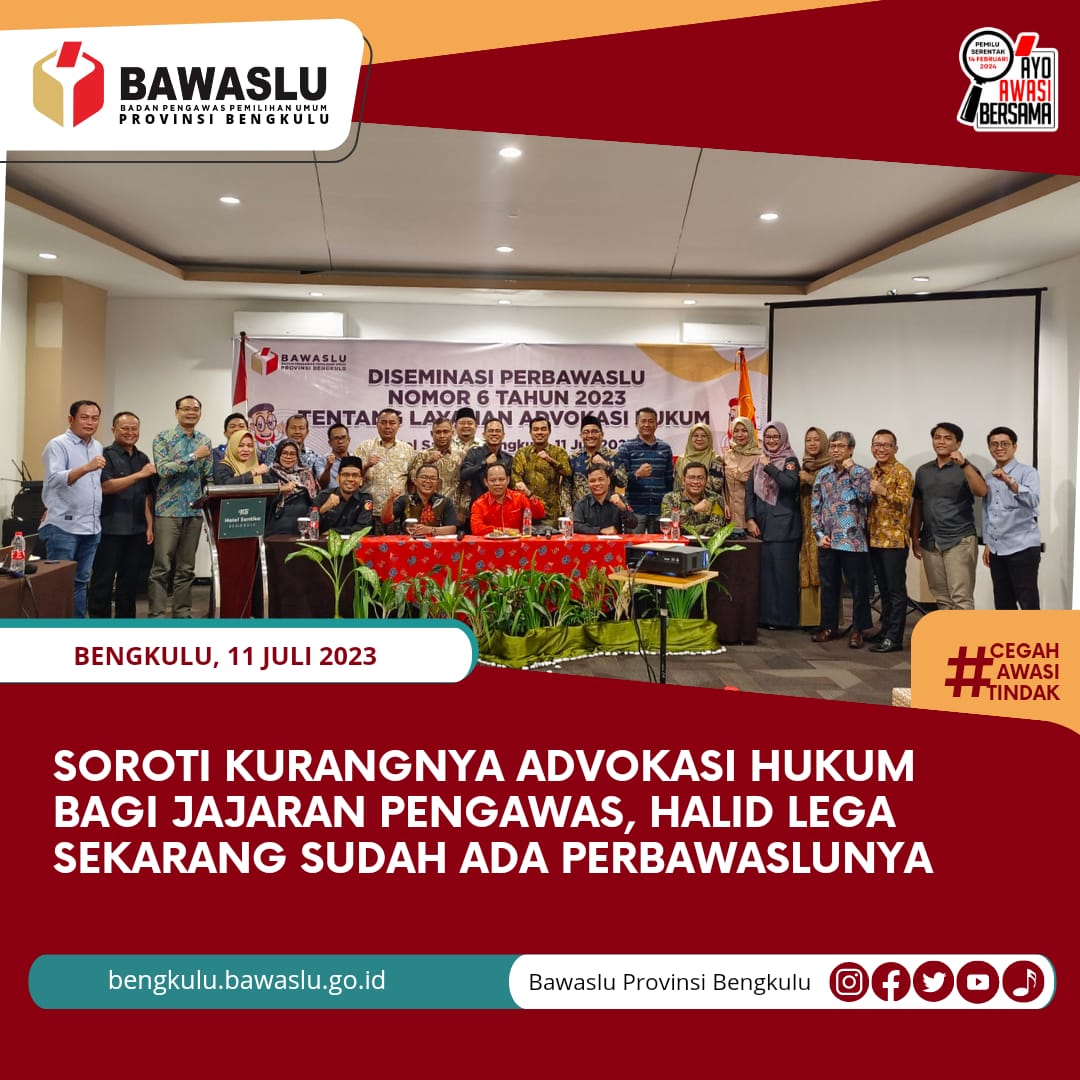 Soroti Kurangnya Advokasi Hukum Bagi Jajaran Pengawas, Halid Lega Sekarang Sudah Ada Perbawaslunya