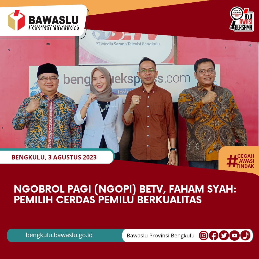 Ngobrol Pagi (NGOPI) BETV, Fahamsyah : Pemilih Cerdas Pemilu Berkualitas