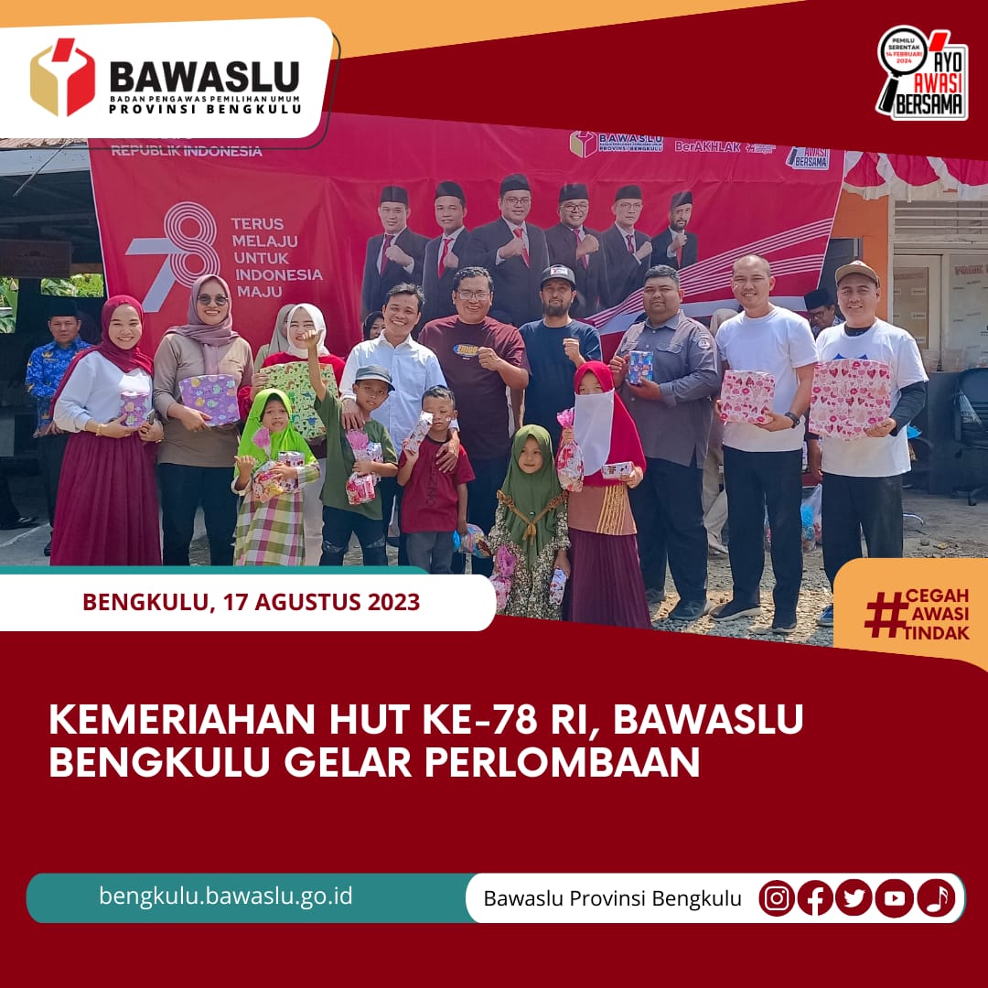 Kemeriahan HUT ke-78 RI, Bawaslu Bengkulu gelar Perlombaan