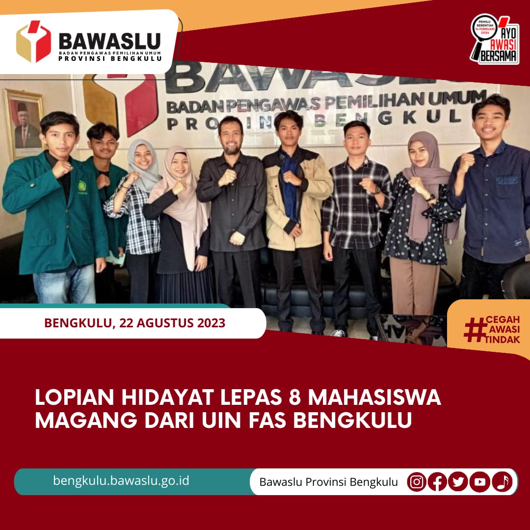 Lopian Hidayat Lepas 8 Mahasiswa Magang dari UIN FAS Bengkulu