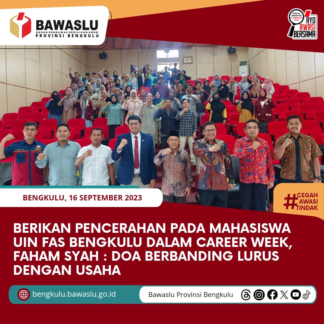 Berikan Pencerahan pada Mahasiswa UIN FAS Bengkulu dalam Career Week, Faham Syah : Doa berbanding lurus dengan Usaha