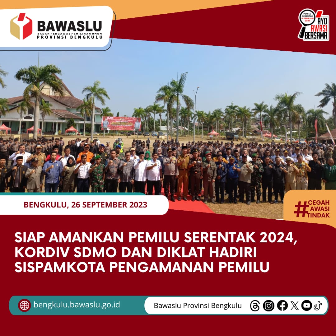Siap Amankan Pemilu Serentak 2024, Kordiv SDMO dan Diklat Hadiri Sispamkota Pengamanan Pemilu