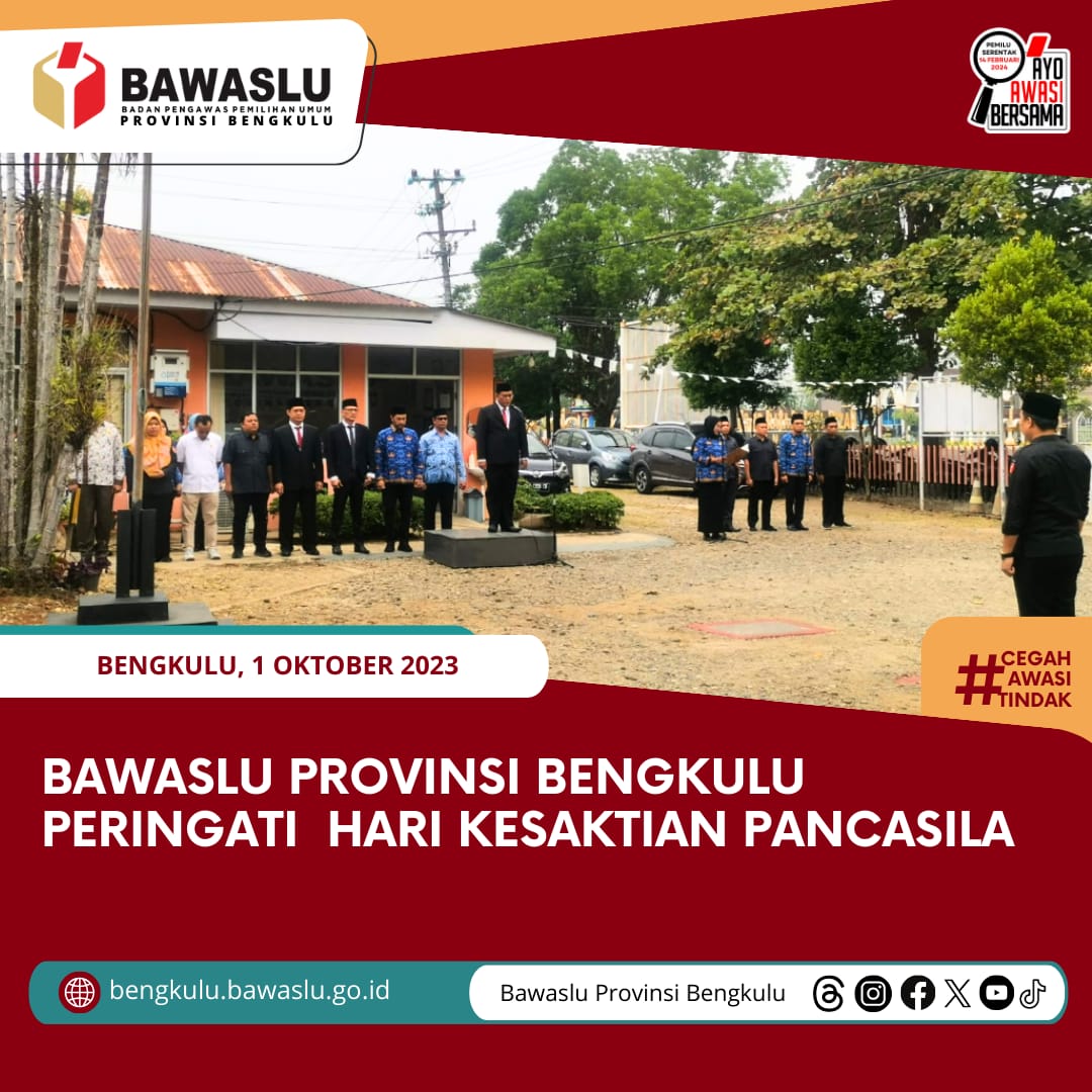 Bawaslu Provinsi Bengkulu Peringati Hari Kesaktian PancasilaÂ 