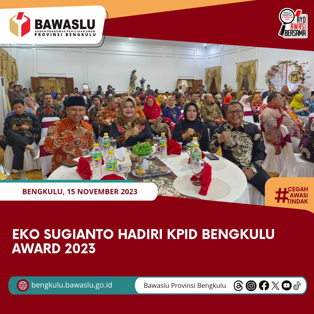 Eko Sugianto Hadiri KPID Bengkulu Award 2023