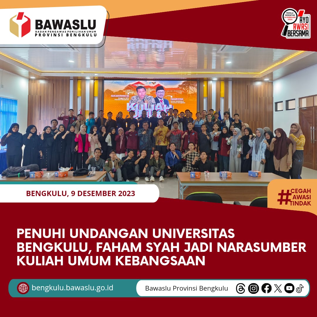 Penuhi Undangan Universitas Bengkulu, Faham Syah jadi Narasumber Kuliah Umum Kebangsaan
