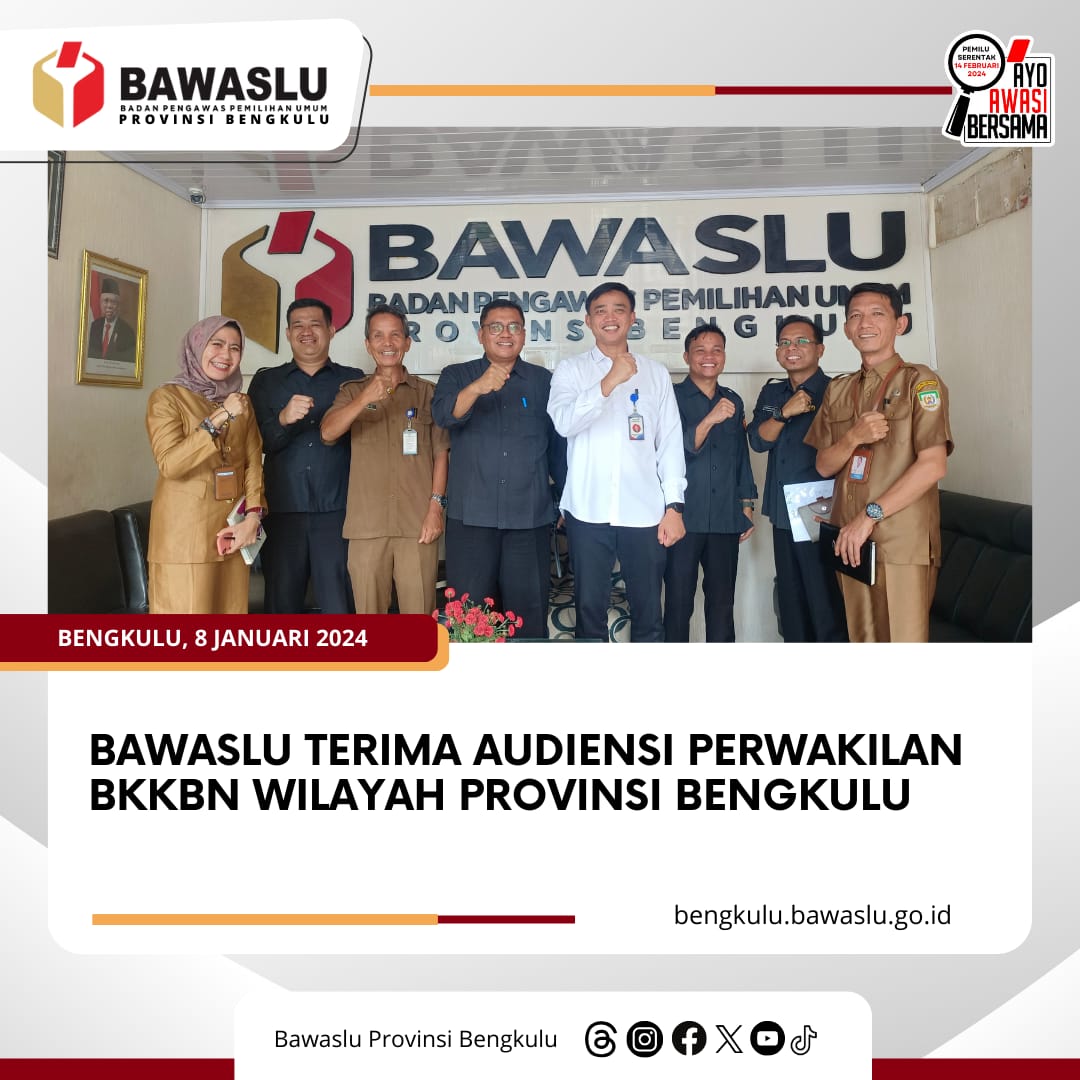 Bawaslu Terima Audiensi Perwakilan BKKBN Wilayah Provinsi Bengkulu