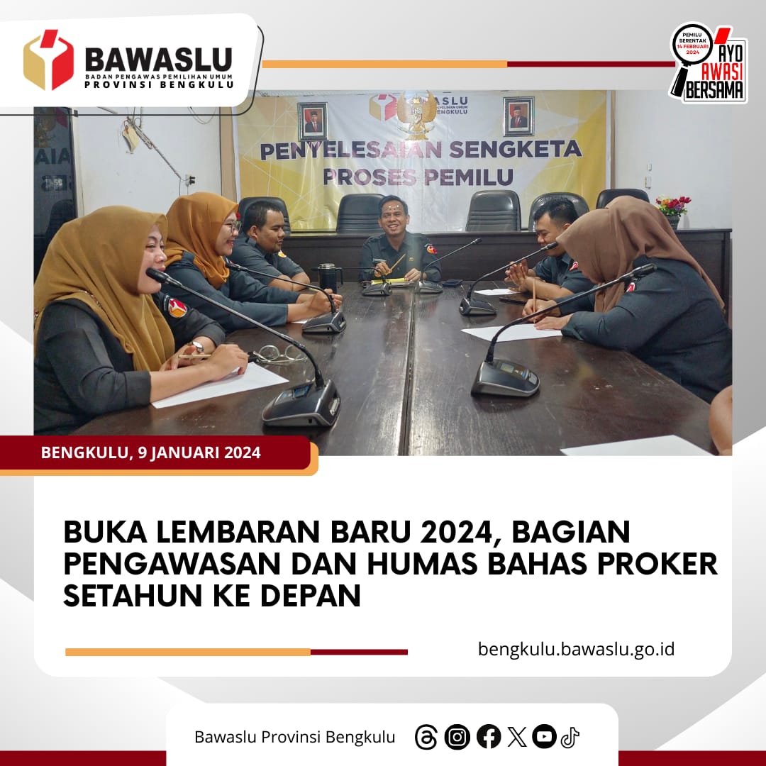 Buka Lembaran Baru 2024, Bagian Pengawasan dan Humas Bahas Proker Setahun ke Depan