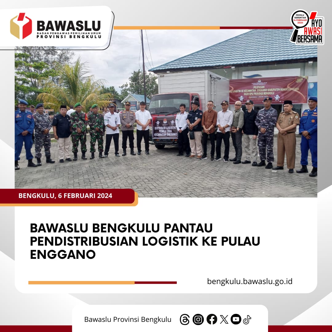 Bawaslu Bengkulu Pantau Pendistribusian Logistik ke Pulau Enggano