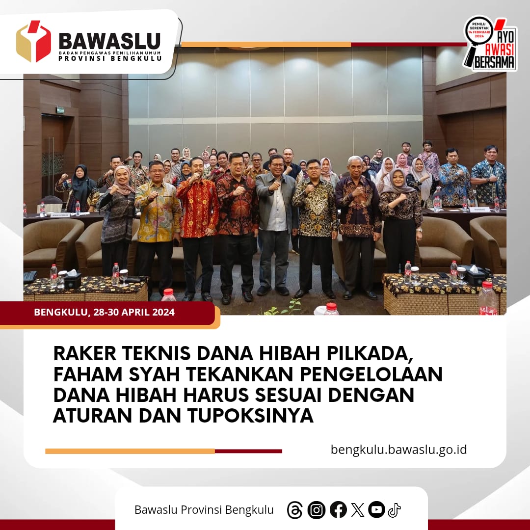 Raker Teknis Dana Hibah Pilkada, Faham Syah Tekankan Pengelolaan Dana Hibah Harus Sesuai dengan Aturan dan Tupoksinya