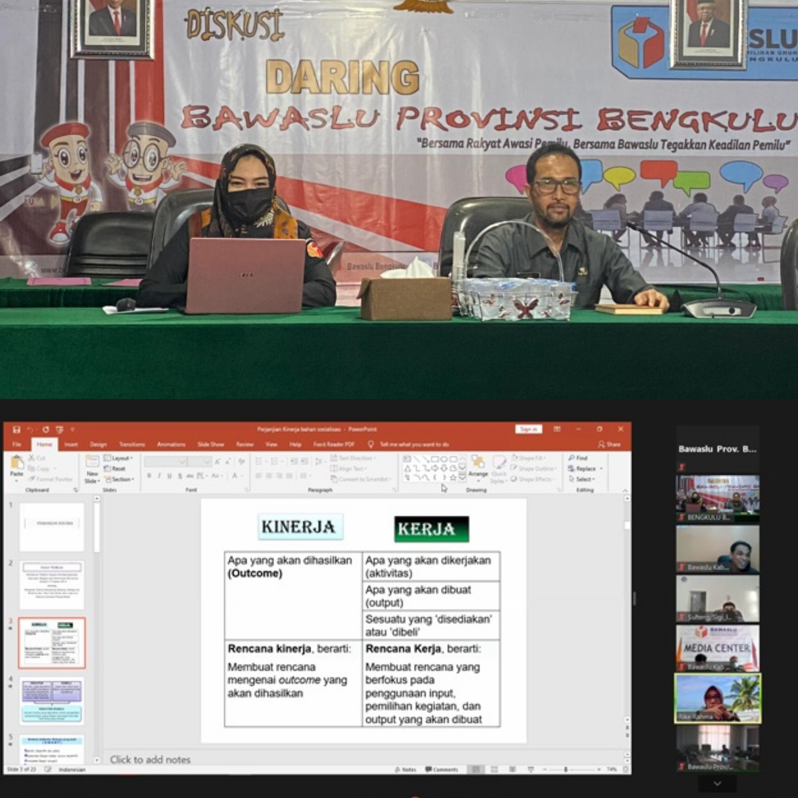 Sosialisasi Keputusan Ketua Bawaslu Tentang Pedoman Penyusunan PERKIN Bawaslu Provinsi dan Kabupaten/Kota Tahun 2021